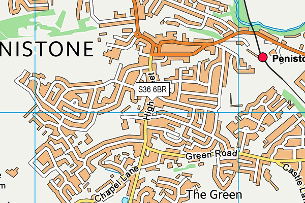 S36 6BR map - OS VectorMap District (Ordnance Survey)