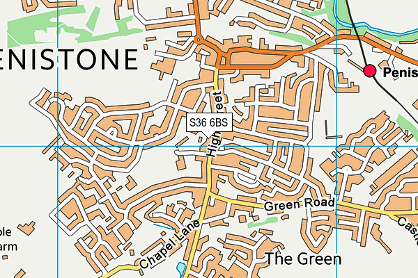 S36 6BS map - OS VectorMap District (Ordnance Survey)