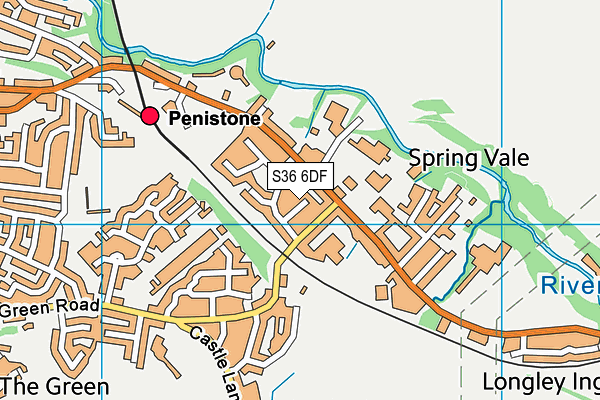 S36 6DF map - OS VectorMap District (Ordnance Survey)