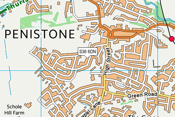 Penistone Recreation Ground map (S36 6DN) - OS VectorMap District (Ordnance Survey)