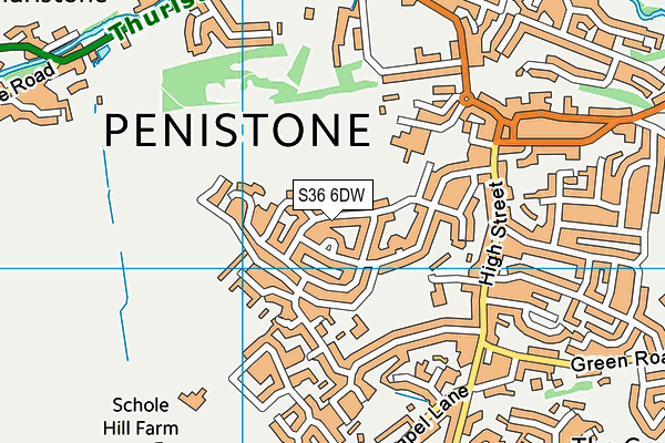S36 6DW map - OS VectorMap District (Ordnance Survey)