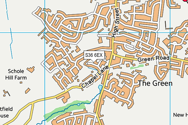 S36 6EX map - OS VectorMap District (Ordnance Survey)
