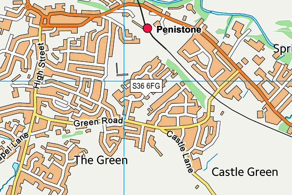 S36 6FG map - OS VectorMap District (Ordnance Survey)