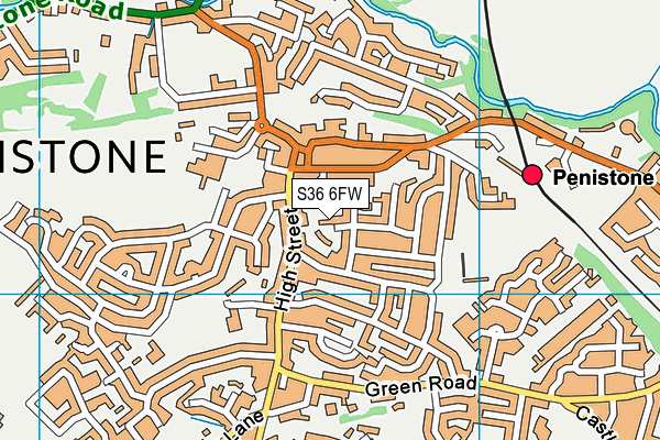 S36 6FW map - OS VectorMap District (Ordnance Survey)