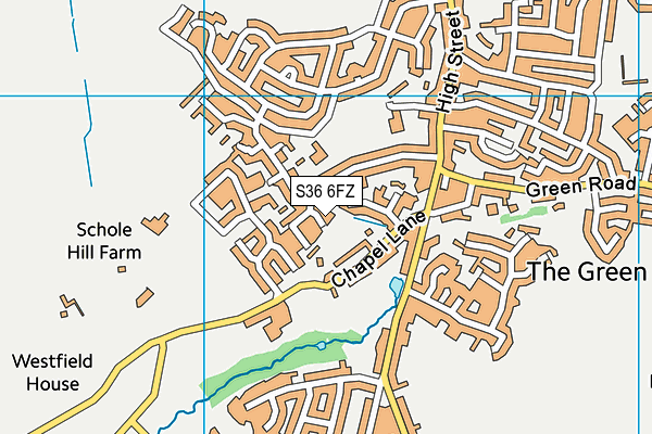 S36 6FZ map - OS VectorMap District (Ordnance Survey)
