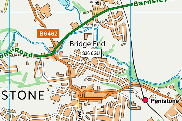 S36 6GU map - OS VectorMap District (Ordnance Survey)