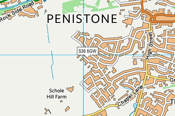 S36 6GW map - OS VectorMap District (Ordnance Survey)