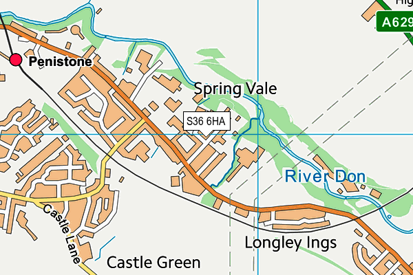 S36 6HA map - OS VectorMap District (Ordnance Survey)