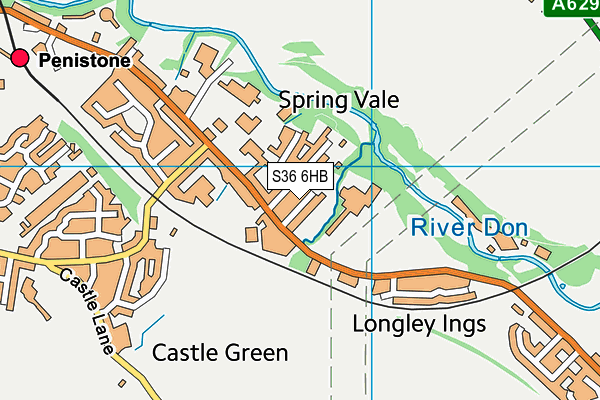 S36 6HB map - OS VectorMap District (Ordnance Survey)