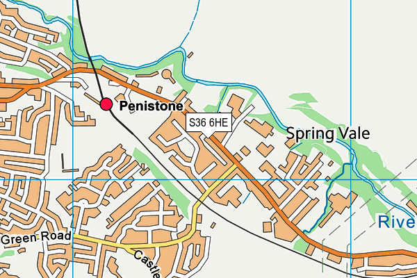 S36 6HE map - OS VectorMap District (Ordnance Survey)