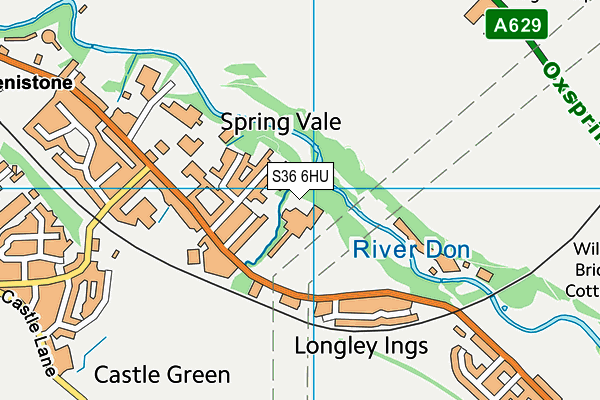 S36 6HU map - OS VectorMap District (Ordnance Survey)