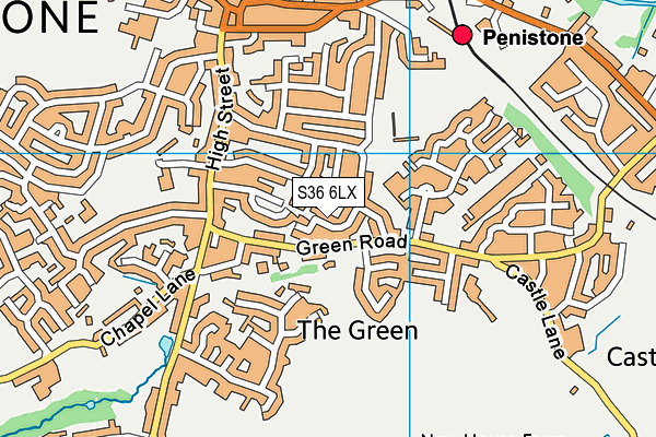 S36 6LX map - OS VectorMap District (Ordnance Survey)