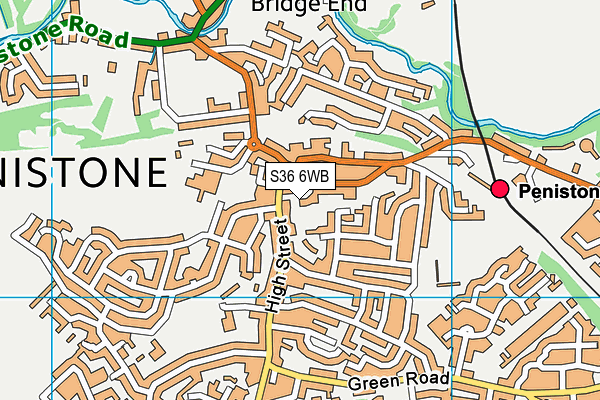 S36 6WB map - OS VectorMap District (Ordnance Survey)