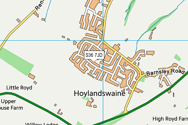 S36 7JD map - OS VectorMap District (Ordnance Survey)