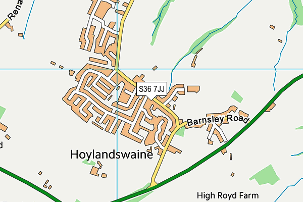 Hoylandswaine Primary School map (S36 7JJ) - OS VectorMap District (Ordnance Survey)