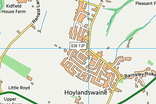 S36 7JP map - OS VectorMap District (Ordnance Survey)