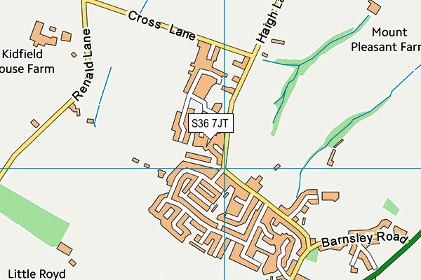 S36 7JT map - OS VectorMap District (Ordnance Survey)