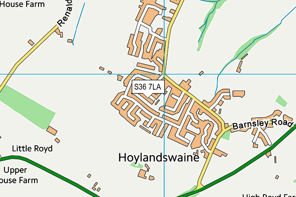 S36 7LA map - OS VectorMap District (Ordnance Survey)