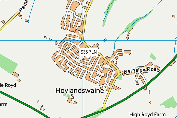 S36 7LN map - OS VectorMap District (Ordnance Survey)