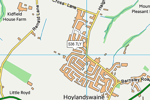 S36 7LY map - OS VectorMap District (Ordnance Survey)