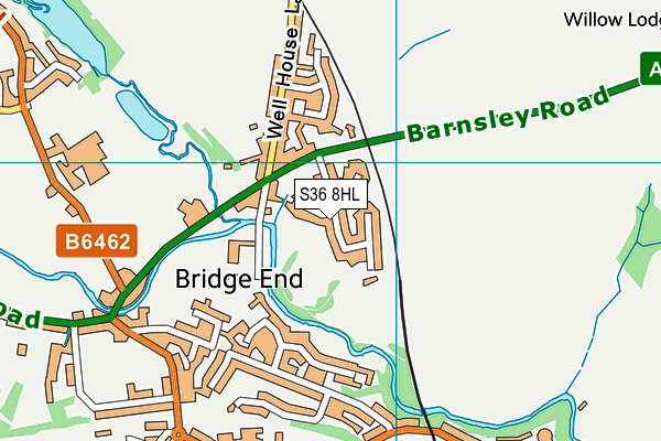 S36 8HL map - OS VectorMap District (Ordnance Survey)