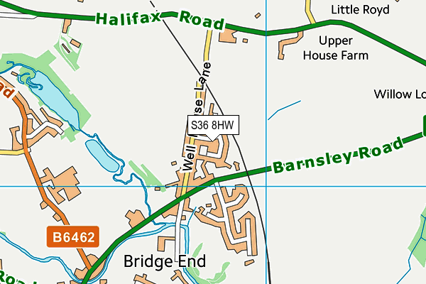 S36 8HW map - OS VectorMap District (Ordnance Survey)