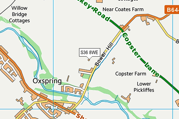 S36 8WE map - OS VectorMap District (Ordnance Survey)