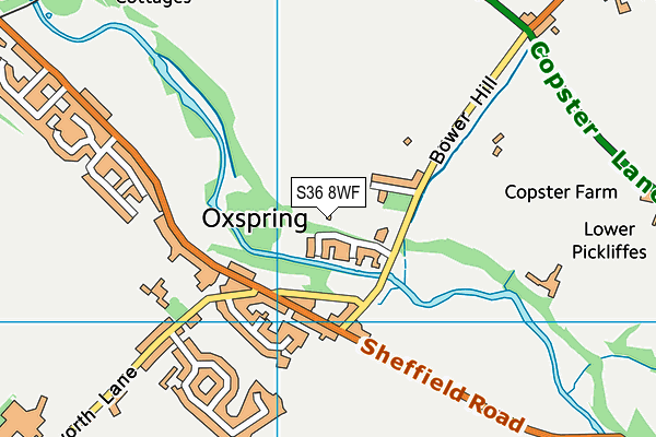 S36 8WF map - OS VectorMap District (Ordnance Survey)