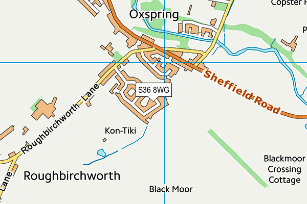 S36 8WG map - OS VectorMap District (Ordnance Survey)