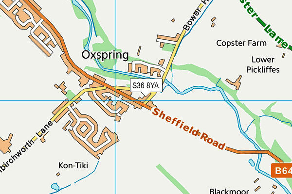 S36 8YA map - OS VectorMap District (Ordnance Survey)