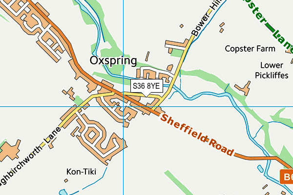 S36 8YE map - OS VectorMap District (Ordnance Survey)