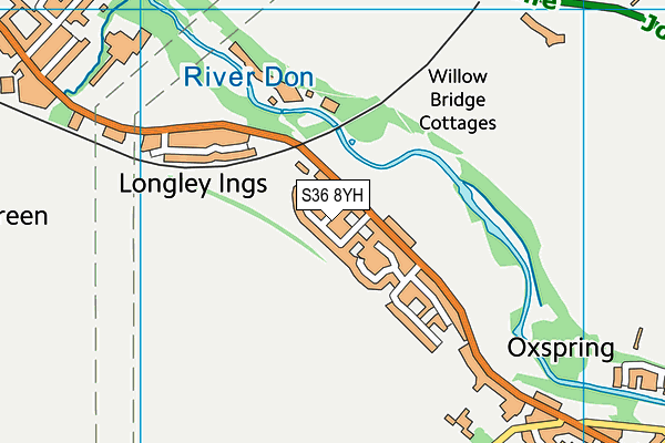 S36 8YH map - OS VectorMap District (Ordnance Survey)