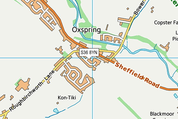 S36 8YN map - OS VectorMap District (Ordnance Survey)