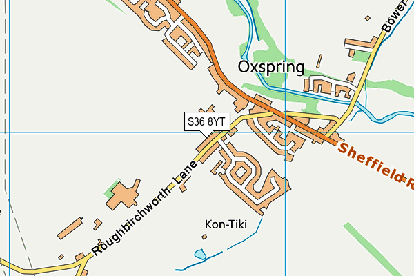 S36 8YT map - OS VectorMap District (Ordnance Survey)