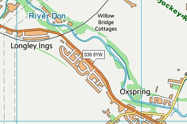 Oxspring Primary School map (S36 8YW) - OS VectorMap District (Ordnance Survey)