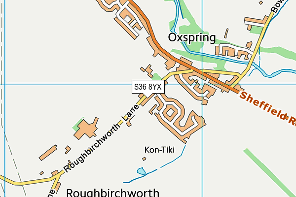 S36 8YX map - OS VectorMap District (Ordnance Survey)