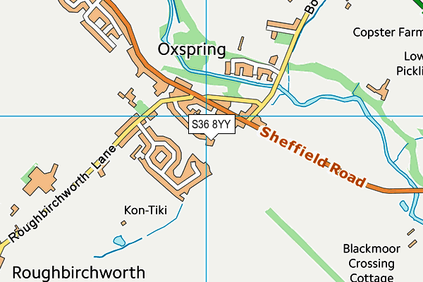 S36 8YY map - OS VectorMap District (Ordnance Survey)