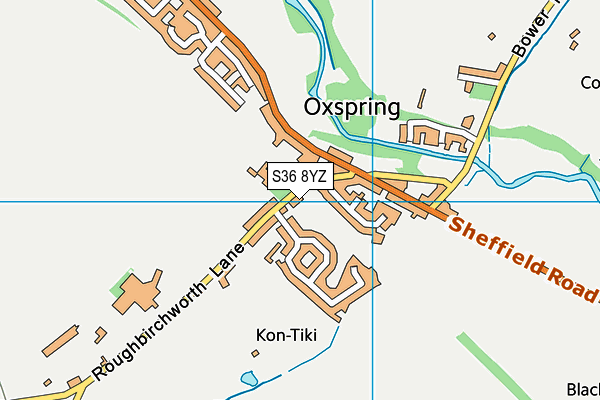 S36 8YZ map - OS VectorMap District (Ordnance Survey)