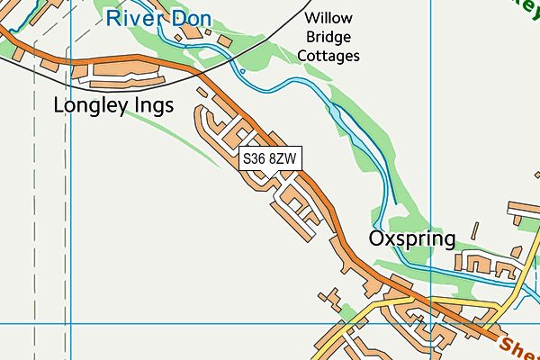 S36 8ZW map - OS VectorMap District (Ordnance Survey)