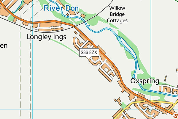 S36 8ZX map - OS VectorMap District (Ordnance Survey)