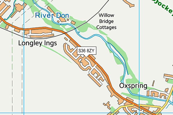 S36 8ZY map - OS VectorMap District (Ordnance Survey)