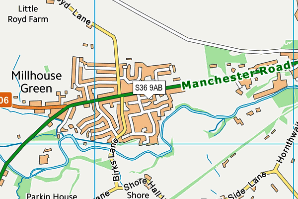 S36 9AB map - OS VectorMap District (Ordnance Survey)
