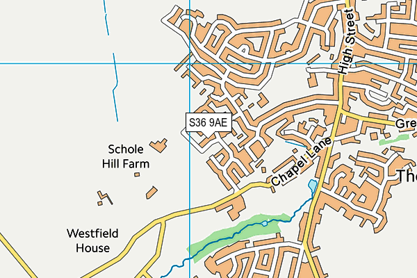 S36 9AE map - OS VectorMap District (Ordnance Survey)