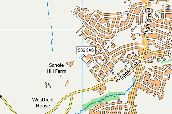 S36 9AS map - OS VectorMap District (Ordnance Survey)