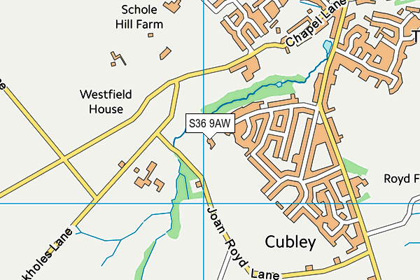 S36 9AW map - OS VectorMap District (Ordnance Survey)