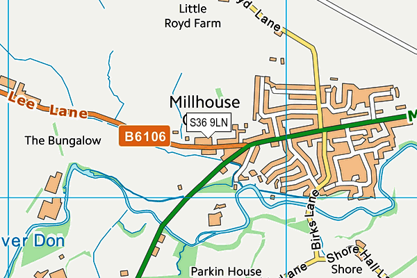 Millhouse Primary School map (S36 9LN) - OS VectorMap District (Ordnance Survey)