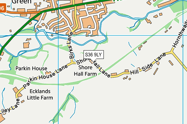 S36 9LY map - OS VectorMap District (Ordnance Survey)
