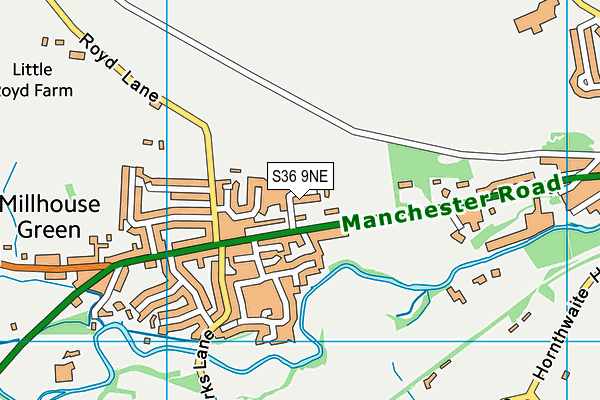 S36 9NE map - OS VectorMap District (Ordnance Survey)