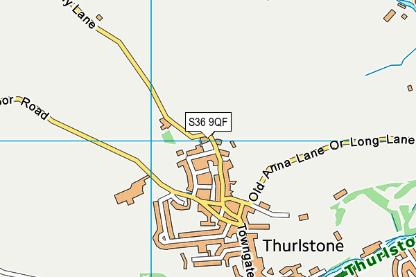 S36 9QF map - OS VectorMap District (Ordnance Survey)