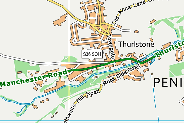 Thurlstone Football Club map (S36 9QH) - OS VectorMap District (Ordnance Survey)